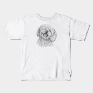 Maltese dog draw with scribble art style Kids T-Shirt